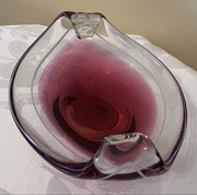 Śliczna patera - szkło artystyczne, Paul Kedelv, Flygfors. Lata 50