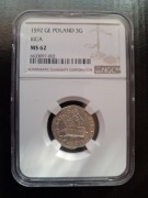 Zygmunt 3 Waza 1592 3 grosze Ryga NGC MS 62