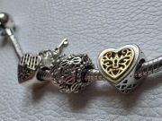 Pandora zestaw 3 charmsy SERCE S925 ALE oryginalne srebro 925 LOVE
