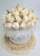 Flower Candle Box - białe tulipanów świece