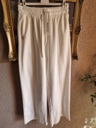 Spodnie damskie białe szerokie nogawki Bastet L