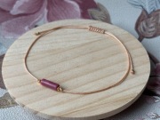 bransoletka na sznurku z kamieniem naturalnym - Rodonit