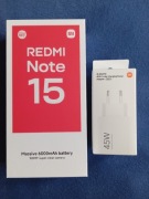 FABRYCZNY REDMI NOTE 15 +ORGINALNA ŁADOWARKA45W +GWARANCJA 2 LATA.        