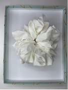 Duża gumka scrunchie – biała, ręcznie szyta, nowa