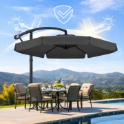 PARASOL ogrodowy DUŻY SKŁADANY SOLIDNY z WYSIĘGNIKIEM i FALBANĄ + POKROWIEC