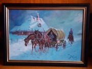 NOCNY PRZEMARSZ - OBRAZ OLEJNY -J. KOSSAK 