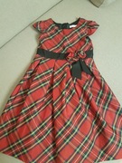 Sukienka 122 czerwona kratka