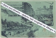 WARSZAWA VARSOVIE Most Żelazny na Wiśle, Taras, Stare Miasto i targ 1900