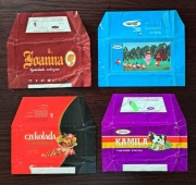 STARE OPAKOWANIA PO CZEKOLADACH Śnieżka - zestaw 4 szt.