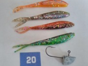 Gumy jaskolki 6 cm.- zestaw 4 szt. + glowka jig jako gratis !