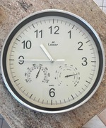 Zegar ścienny okrągły kwarcowy z termometrem i higrometrem 31cm Lexor