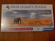 Puzzle CLEMENTONI Panorama 1000 - Słonie (Lost) - NOWE w Folii