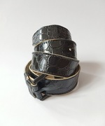 Damski pasek do spodni sukienki Szeroki Czarny błyszczący pas