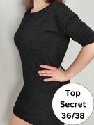 Elegancka czarna sukienka Top Secret 36/38 kimono nietoperz oversize