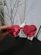 Okulary ozdobne serca różowe nowe