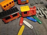 Ogromny zestaw lego duplo: pociągi, tory, postacie, pojazdy, klocki