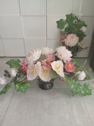 kompozycja nagrobna z bukietem  - komplet