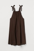 H&M sukienka oversize kokardki babydoll trapezowa plażowa boho czekoladowa