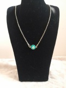 Naszyjnik oko proroka turkusowy złoty delikatny minimalistyczny lucky charm