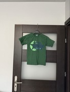 T-shirt chłopięcy zielony z nadrukiem rozmiar 128