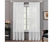 Firany Deconovo 225x140 cm białe – komplet 2 szt. z taśmą marszczącą