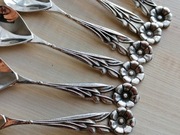 NOWE SREBRZONE ŁYŻECZKI DO KAWY FILIŻANKI HEFRA RESOVIA 