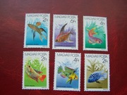 Węgry 1987 MNH Mi. 3877/82 Fauna Ryby