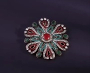 Rozetka barokowa broszka 