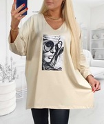 Lady plus size bawełna z laykrą