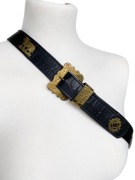 Bawarski pasek skórzany z mosiężnymi zdobieniami country S/M (90 cm)