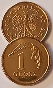 1 gr grosz 2010 r. x 2 szt. mennicze z woreczka