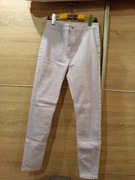 Nowe z metkami spodnie sinsay 36 high waist skinny szachownica fiolet biały