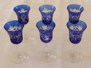 kieliszki do likieru z kolorowego szkła Bohemia