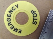 Znak EMERGENCY STOP - Wyłącznik Awaryjny