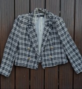 Zara krótka marynarka czarno-biała elegancka M