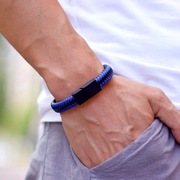 Skórzana bransoletka pleciona zapięcie magnetyczne różne kolory