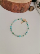 Bransoletka na lince stal szlachetna amazonit agat angelit Akwamaryn 