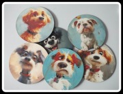 Urocze nowe podstawki pod kubki 6 sztuk psy psiaki pieski