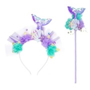 Opaska do włosów i różczka akcesoria dla Syrenki Syrena dodatek do stroju 