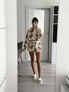 Gruba Piżama wzór w misie spodenki i sweter