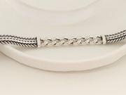 Bransoletka srebrna 925 gruby splot męska oksydowana mieszana