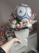 Kielich komunijny z piłką nożną dla chłopca prezent box