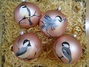 BOMBKI SZKLANE RĘCZNIE MALOWANE 10cm x 4 szt.