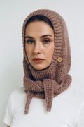 Balaclava kominiarka kaptur z szalikiem zamiast czapki handmade