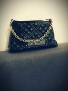 Torebka Love Moschino czarna złoty łańcuszek