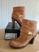 Buty botki kozaki Ecco obcas skóra zamsz 39 40