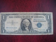 BANKNOT USA 1 dolar 1957 r. seria A Silver Certificate niebieska pieczęć