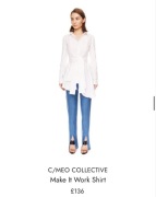 C/meo collective S biała koszula z baskinką bawełna