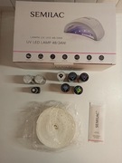 Zestaw do manicure hybrydowego SEMILAC – lampa UV LED 48/24W + akcesoria
