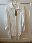 Koszula tunika bawełniana biała rozmiar uniwersalny oversize